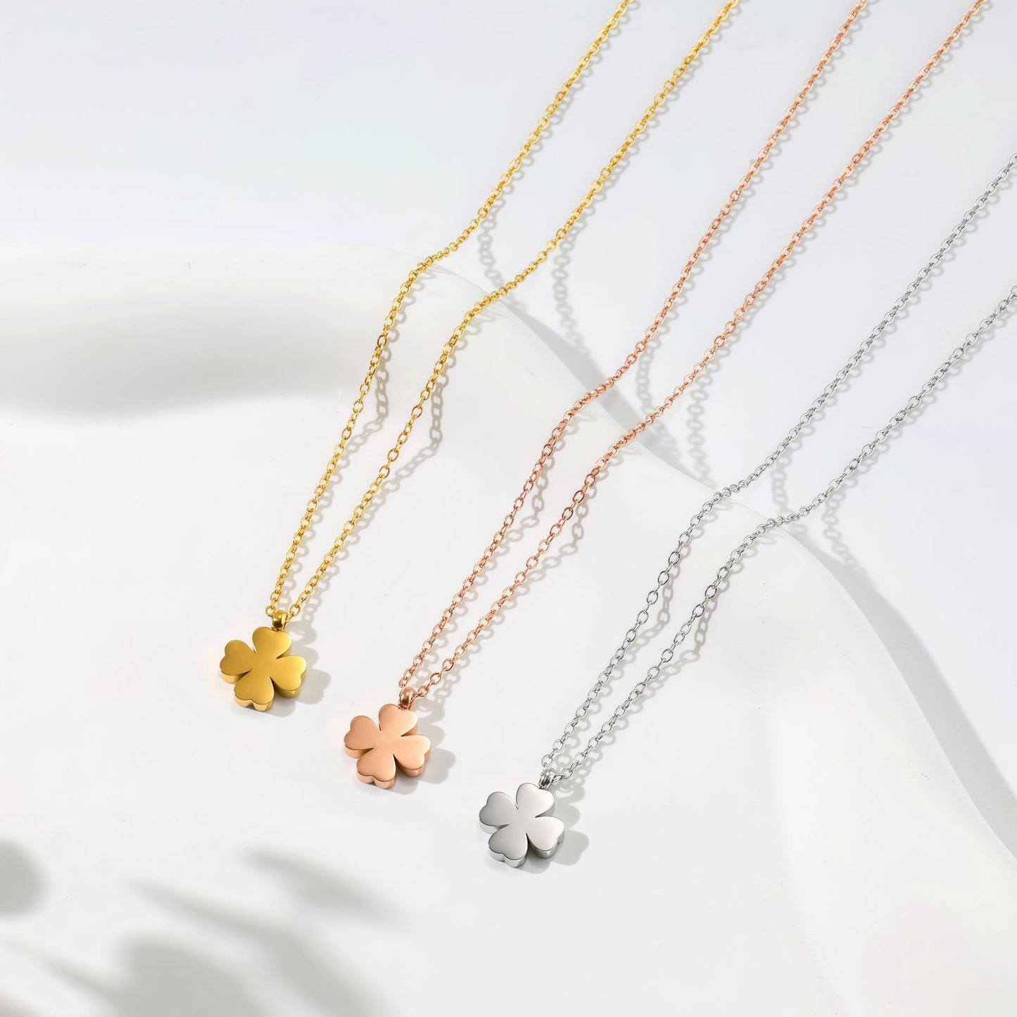 Titanium Steel Clover Female Clavicle Chain Gold Plated Necklaces