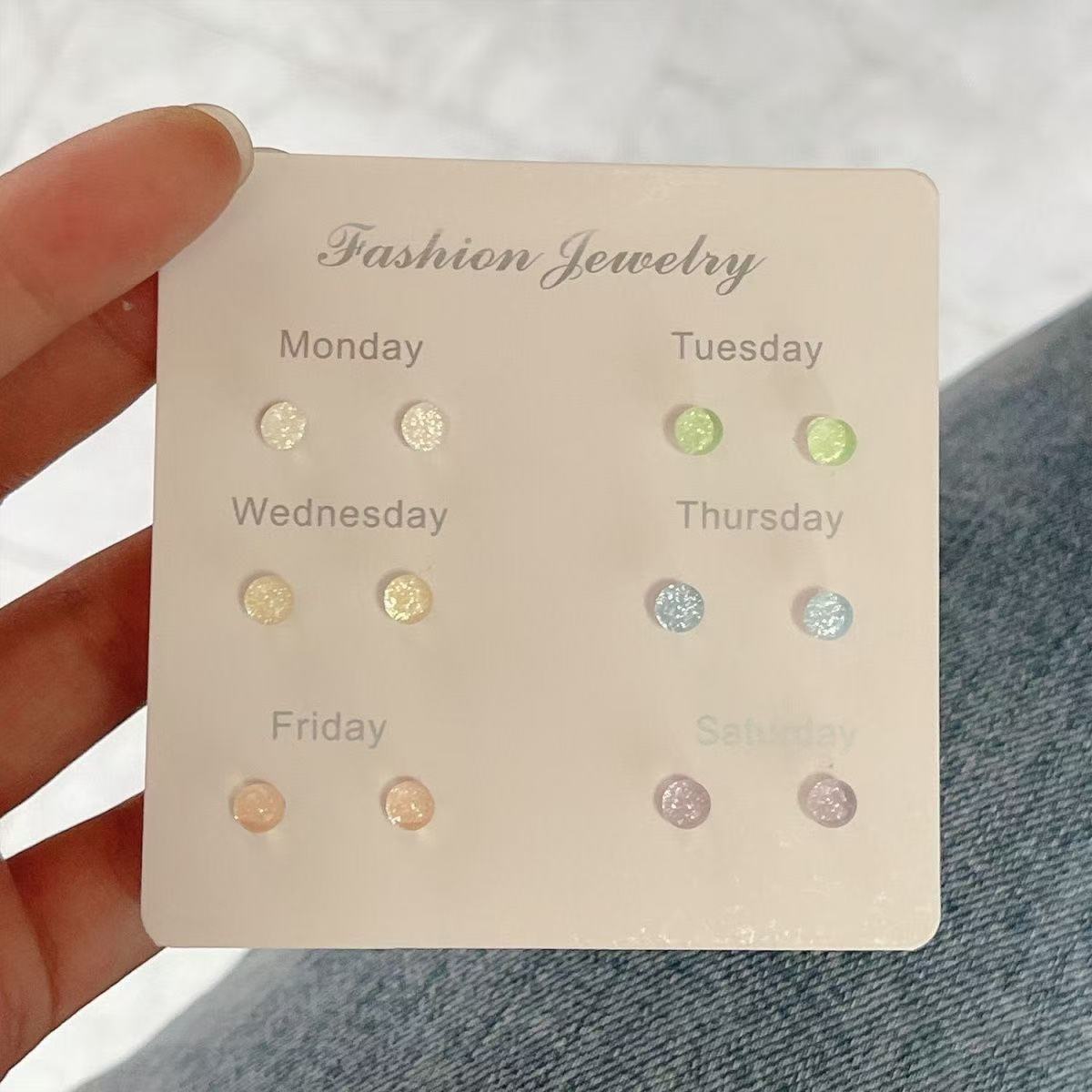 Women's Colorful Icy Bean-shaped Simple Cute Special Interest Stud Earrings