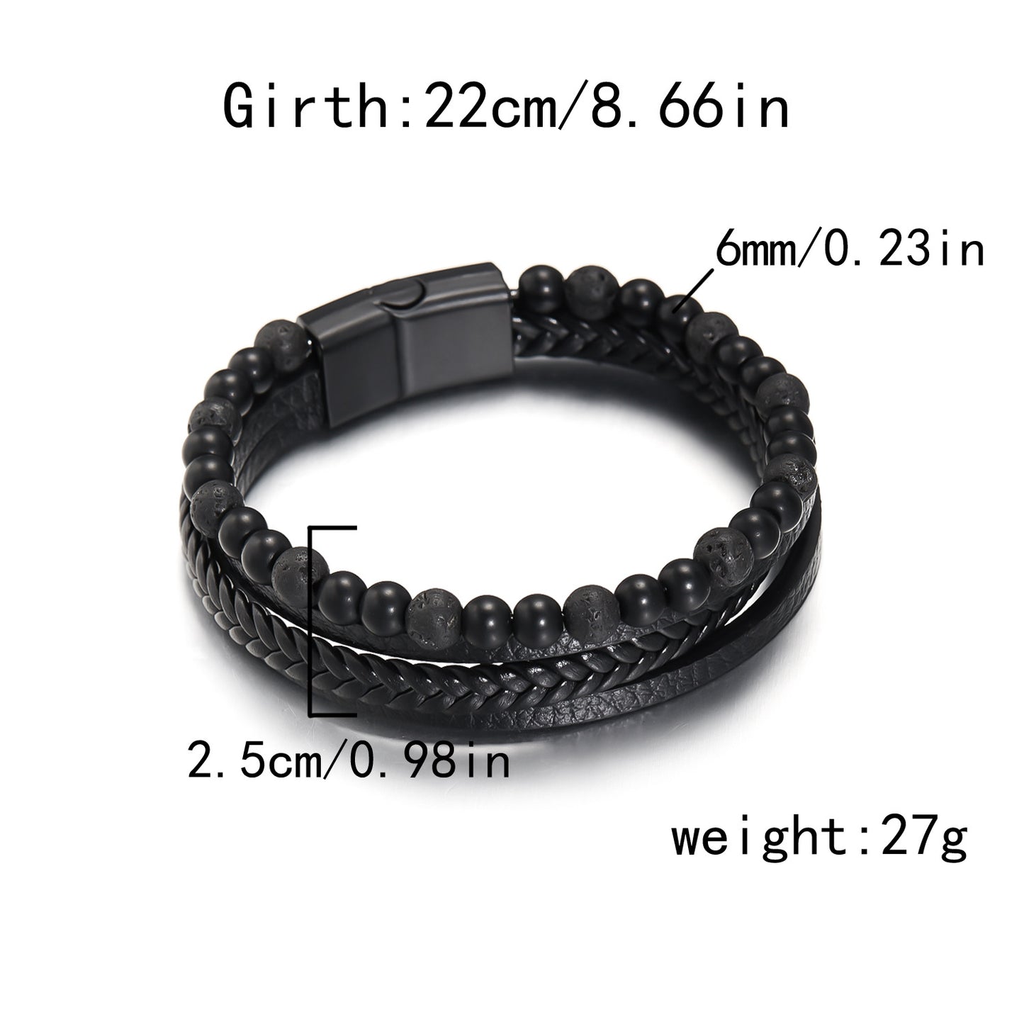 Men's Natural Tigereye Beaded Hand-woven Leather Bracelets