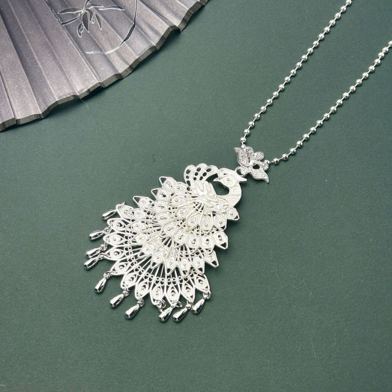 Peacock Sweater Chain Ethnic Style Artistic Exaggerated Necklaces