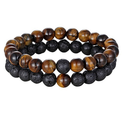 Tiger Eye Beads Frosted Obsidian Red Pine Bracelets