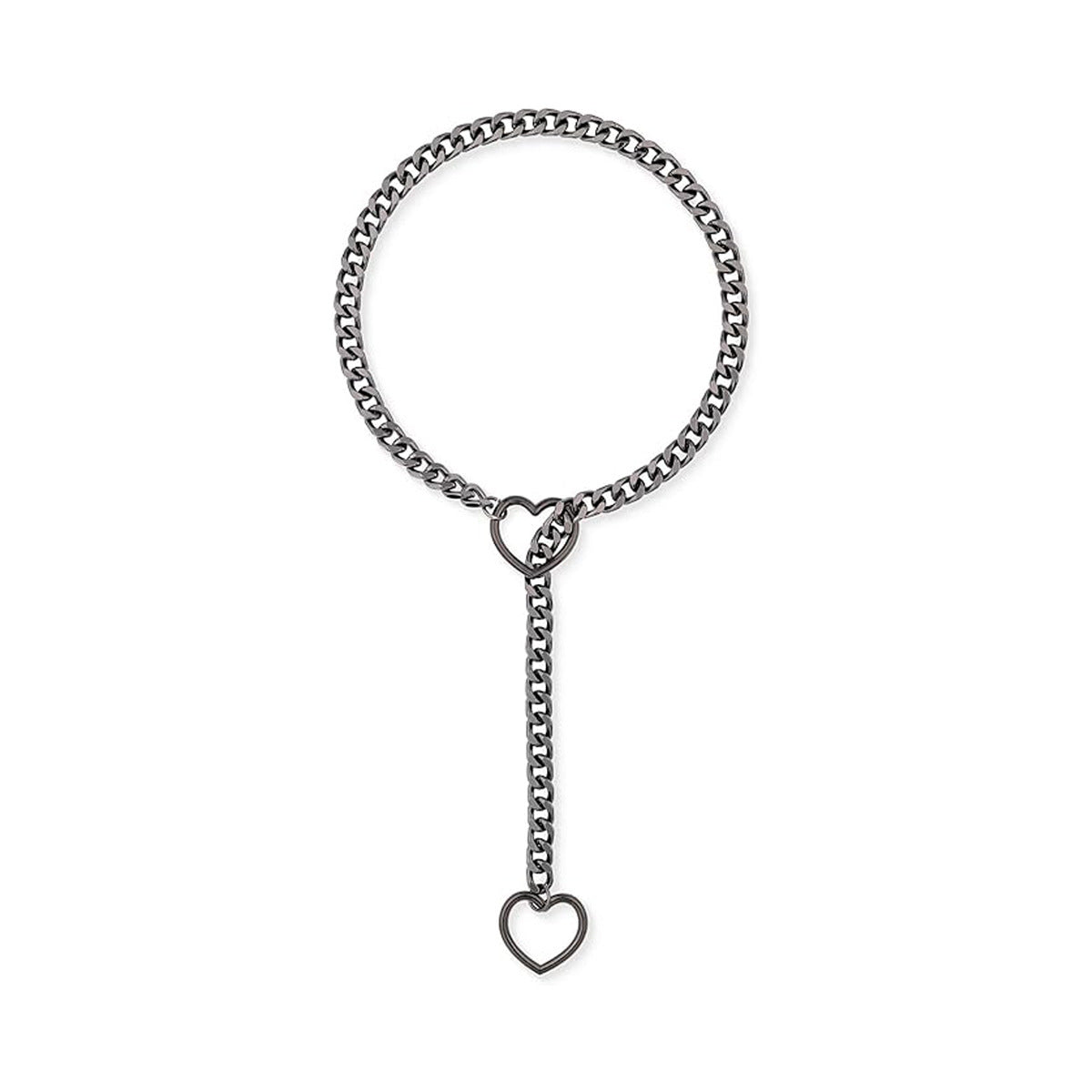 Punk Gothic Cuban Adjustable Love Heart Necklace