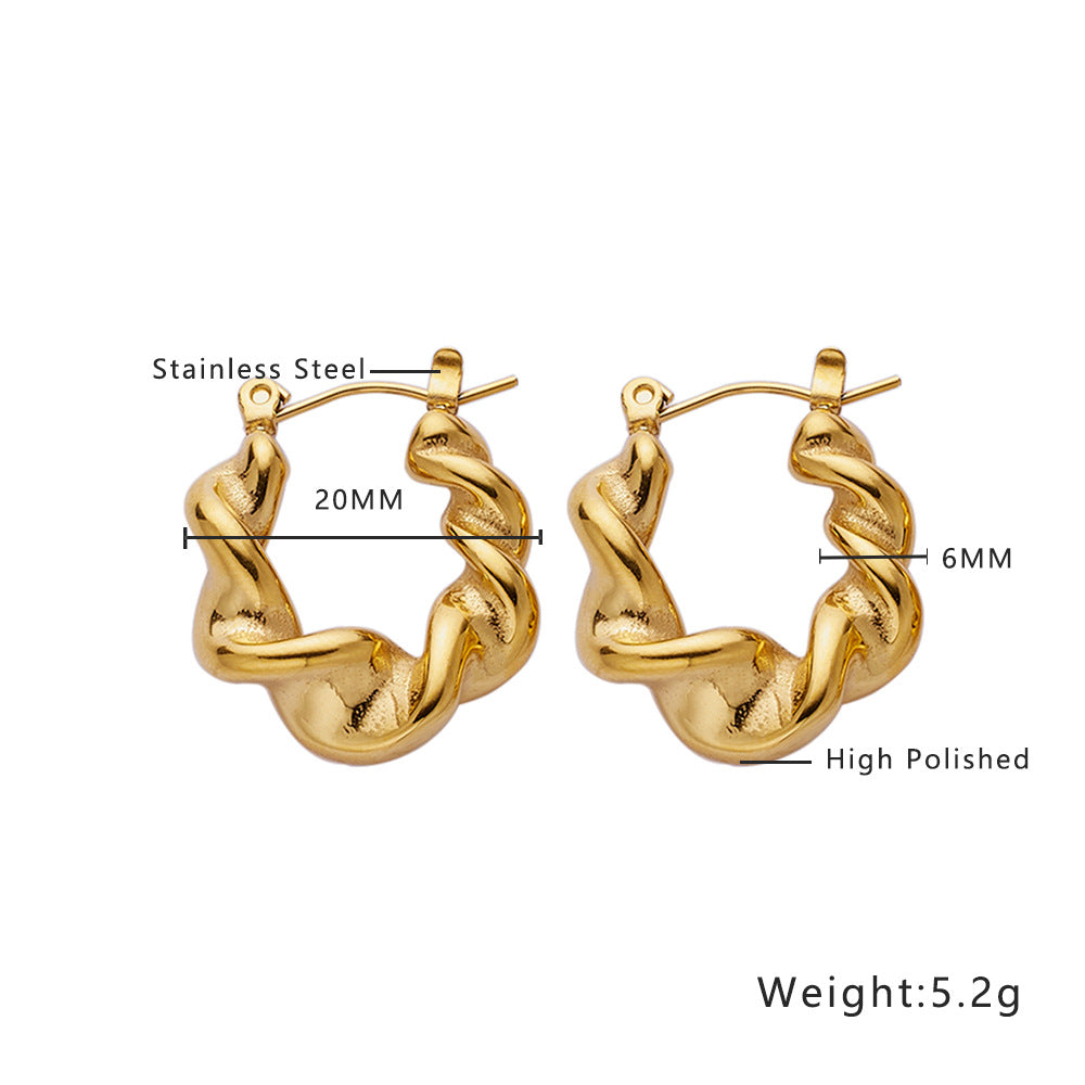 High-grade Gold Stainless Steel Twist Titanium Woven Rings