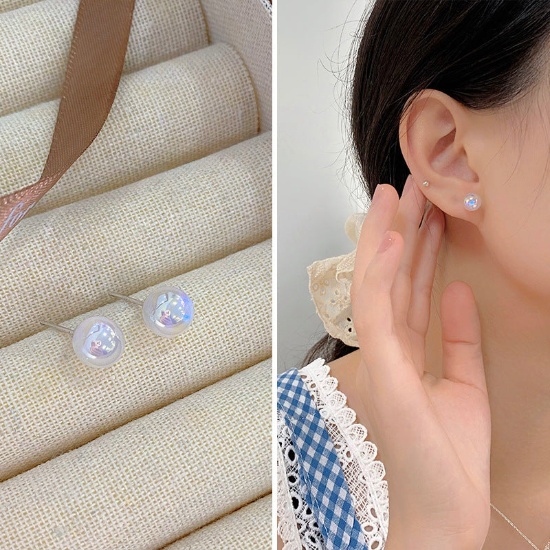 Cheng Pearl Pure Sier High-grade Light Earrings