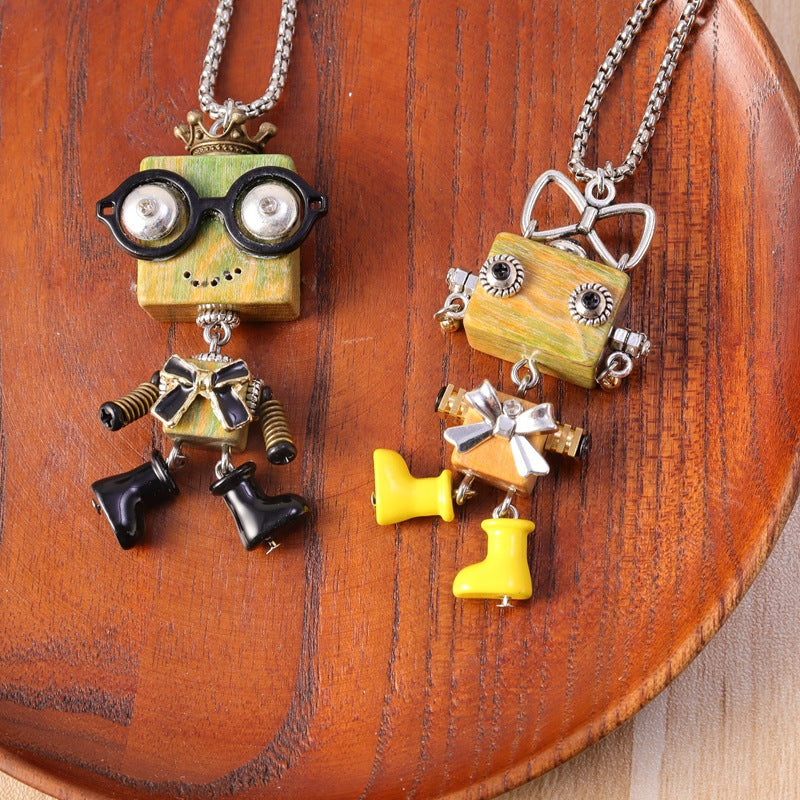 Vintage Robot Handmade Niche Design Gift Pendants