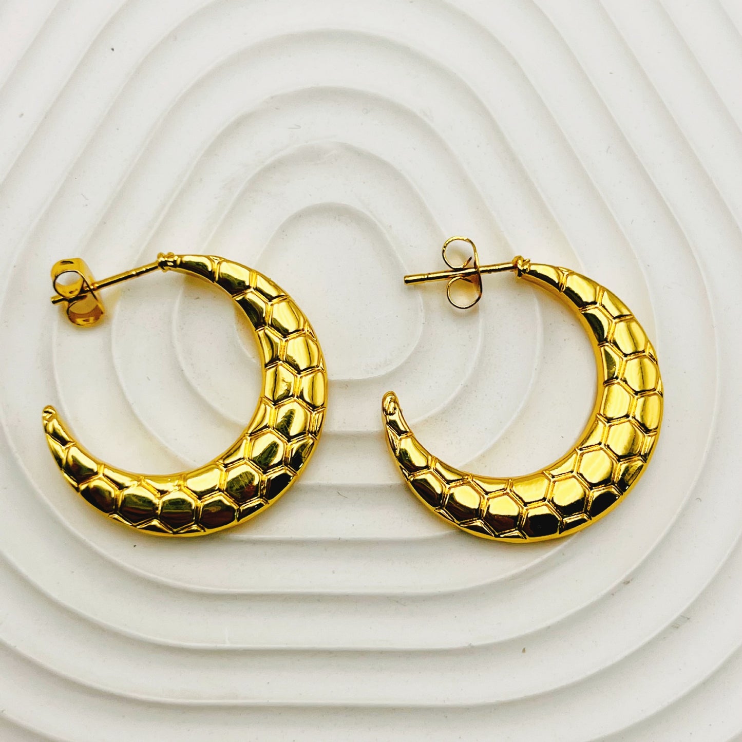 Women's Exaggerated Stainless Steel Round For Ear Clip Geometric Earrings