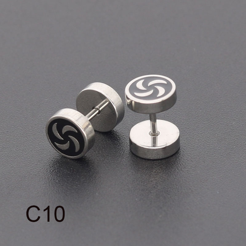 Bilateral Epoxy Titanium Steel Ear Drip Bone Fake Extender Earrings