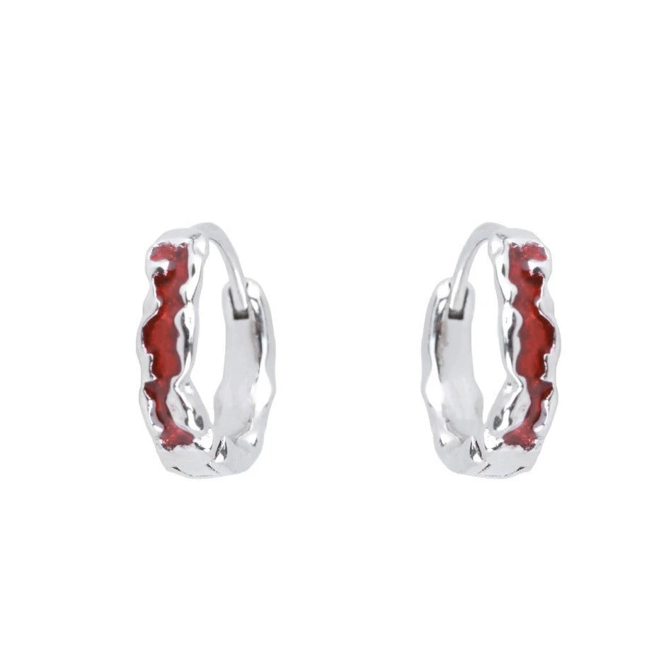 Men's & Women's Red Glaze Clip Trendy Design High-grade Sweet Cool Ear Buckle