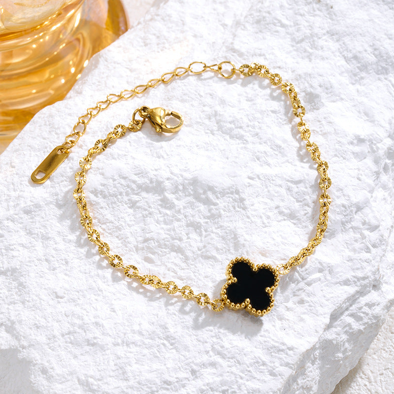 Gold Clover Female Light Luxury Simplicity High Sense Niche Design Bracelet