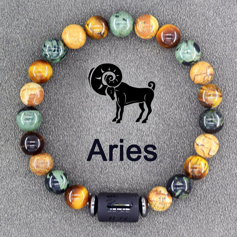 Constellation Natural Stone Beaded Twee Tigereye Bracelet