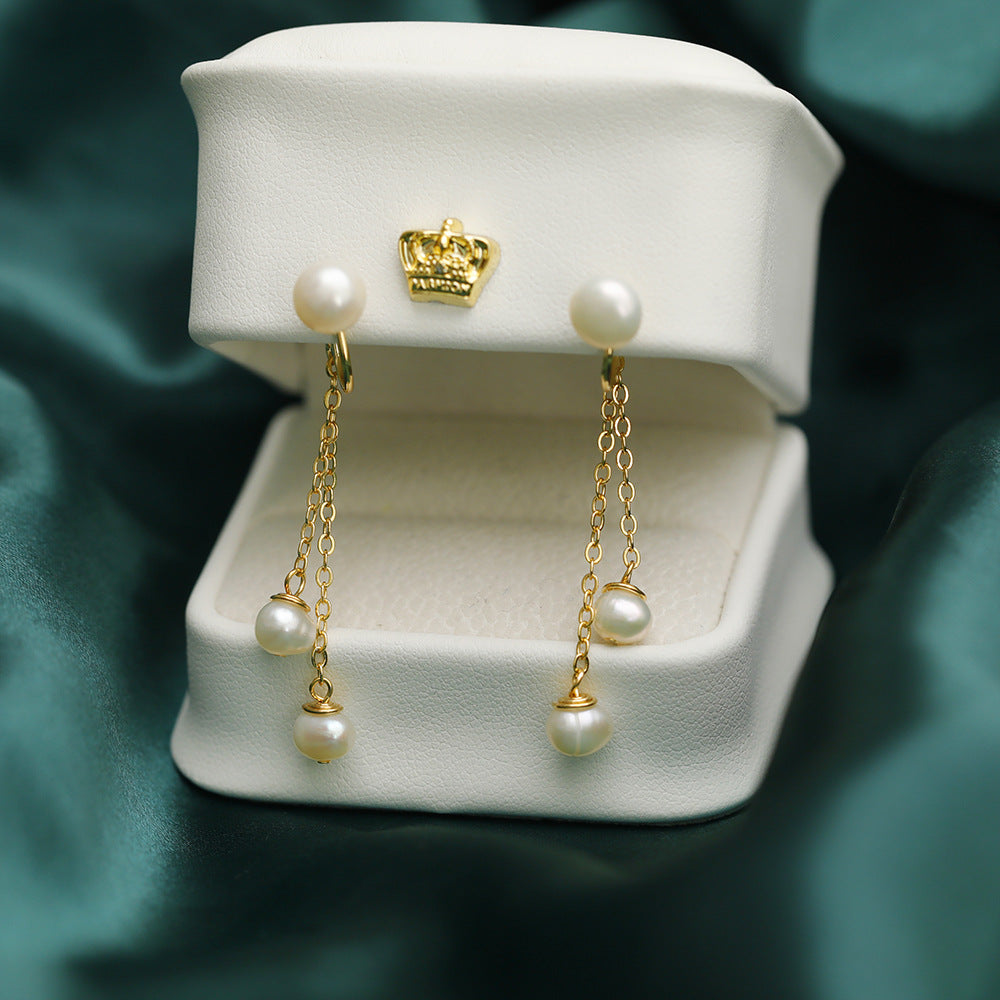 Long Slim Fit Tassel Eardrops Trendy Elegant Rings