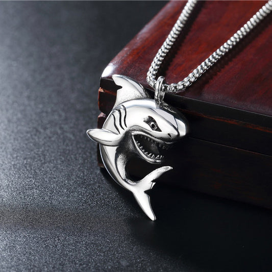 Men's Network Personality Punk Shark Stainless Steel Pendants