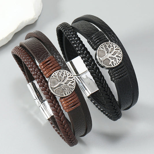 Men's Ornament Simple Handmade Woven Leather Creative Bracelets