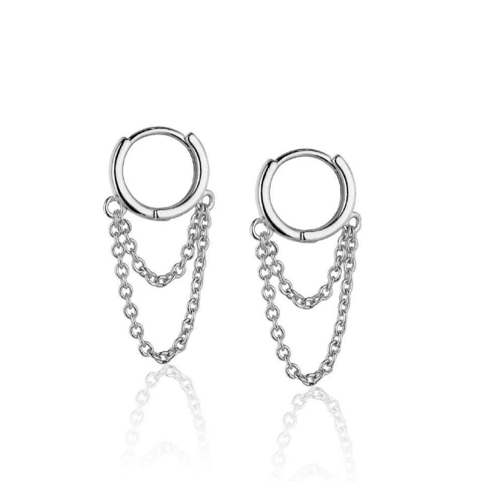 Women's Sterling Sier Trendy Fashionable Rose Gold Earrings