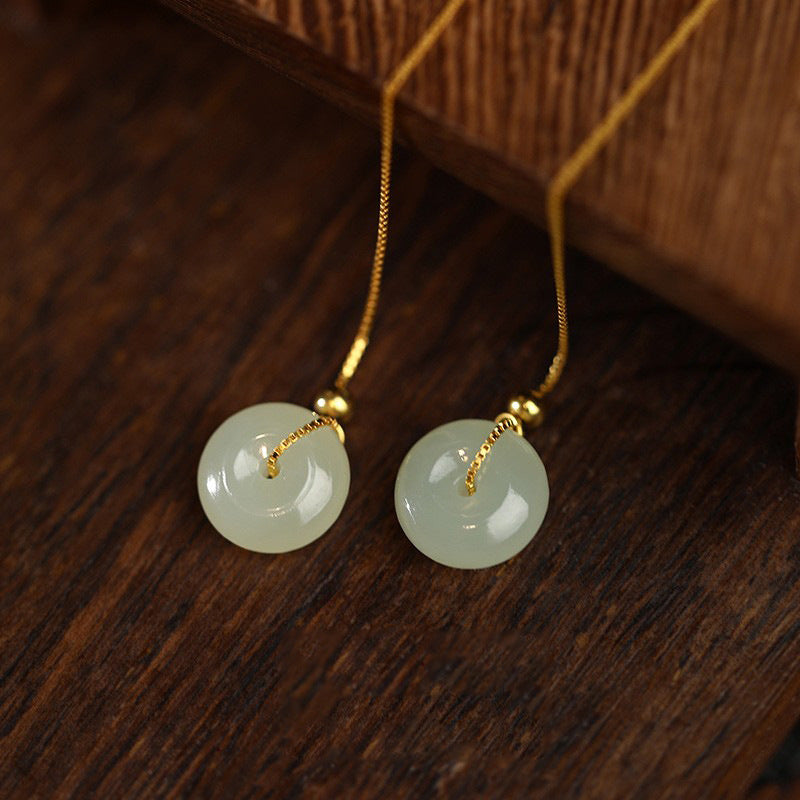 Women's Jade Peace Buckle String Design High-grade Temperament Chinese Ear Line