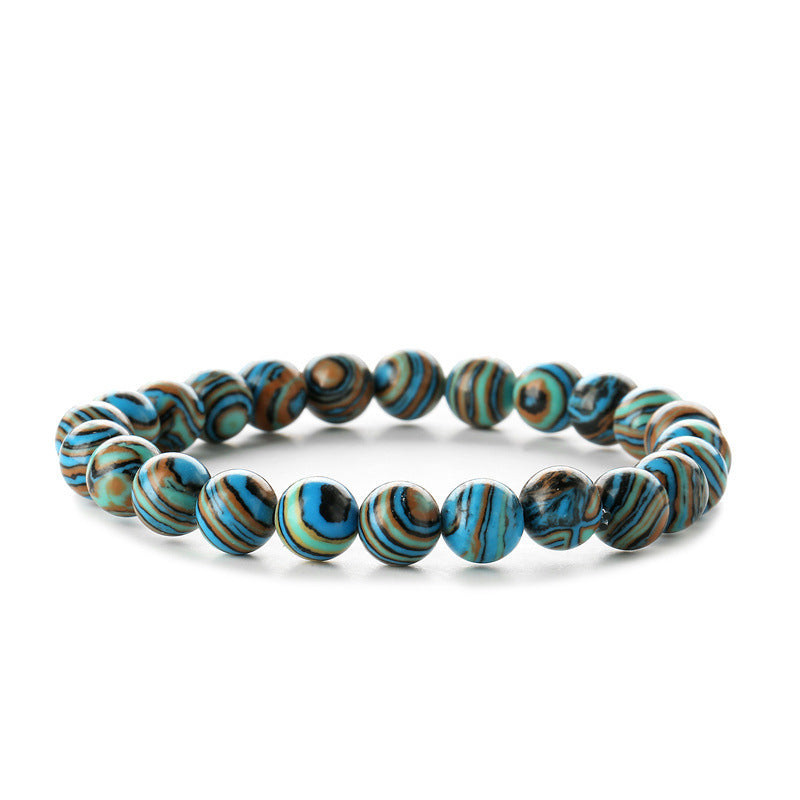 Natural Stone Turquoise Agate Bead Volcanic Frosted Bracelets