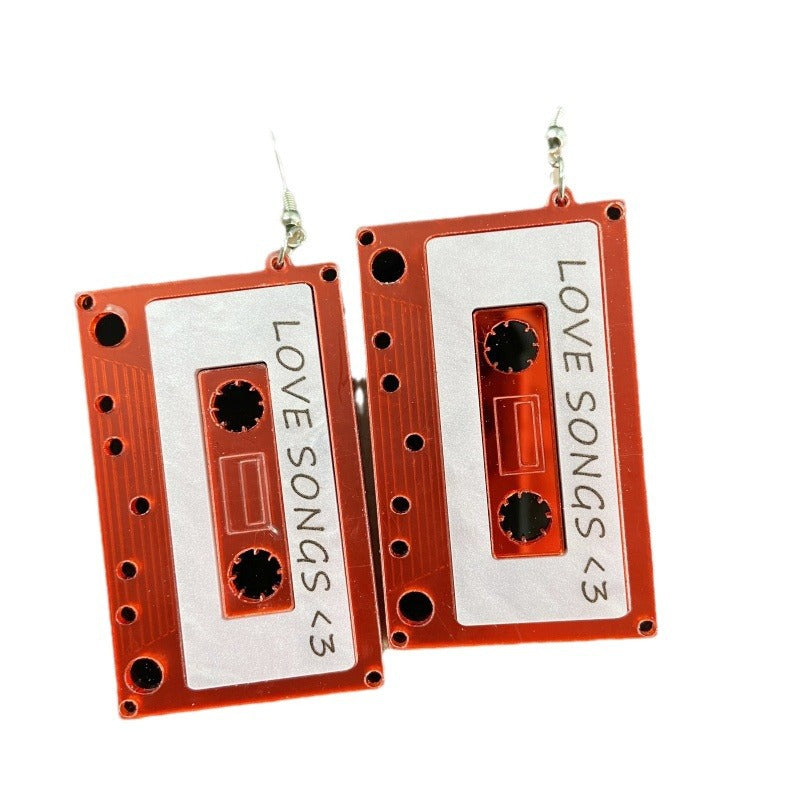 Trendy Female Temperament Stereo Tape Trend Simple Valentine's Earrings