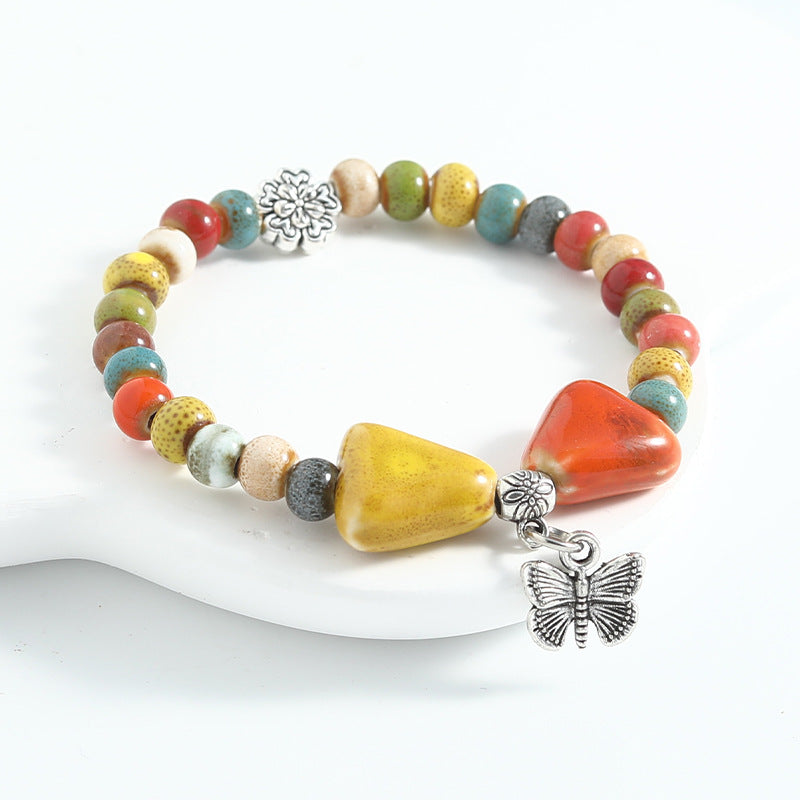 Ethnic Style Ceramic Beaded Artistic Ancient Bracelet