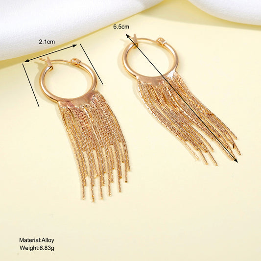 Style Exaggerating Tassel Design Fashion Vintage Personality Earrings