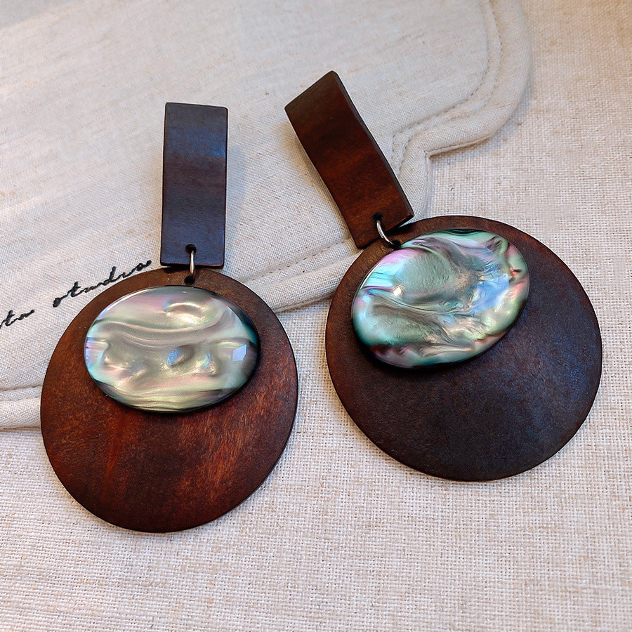 Wood In The Forest Retro Tassel Rings