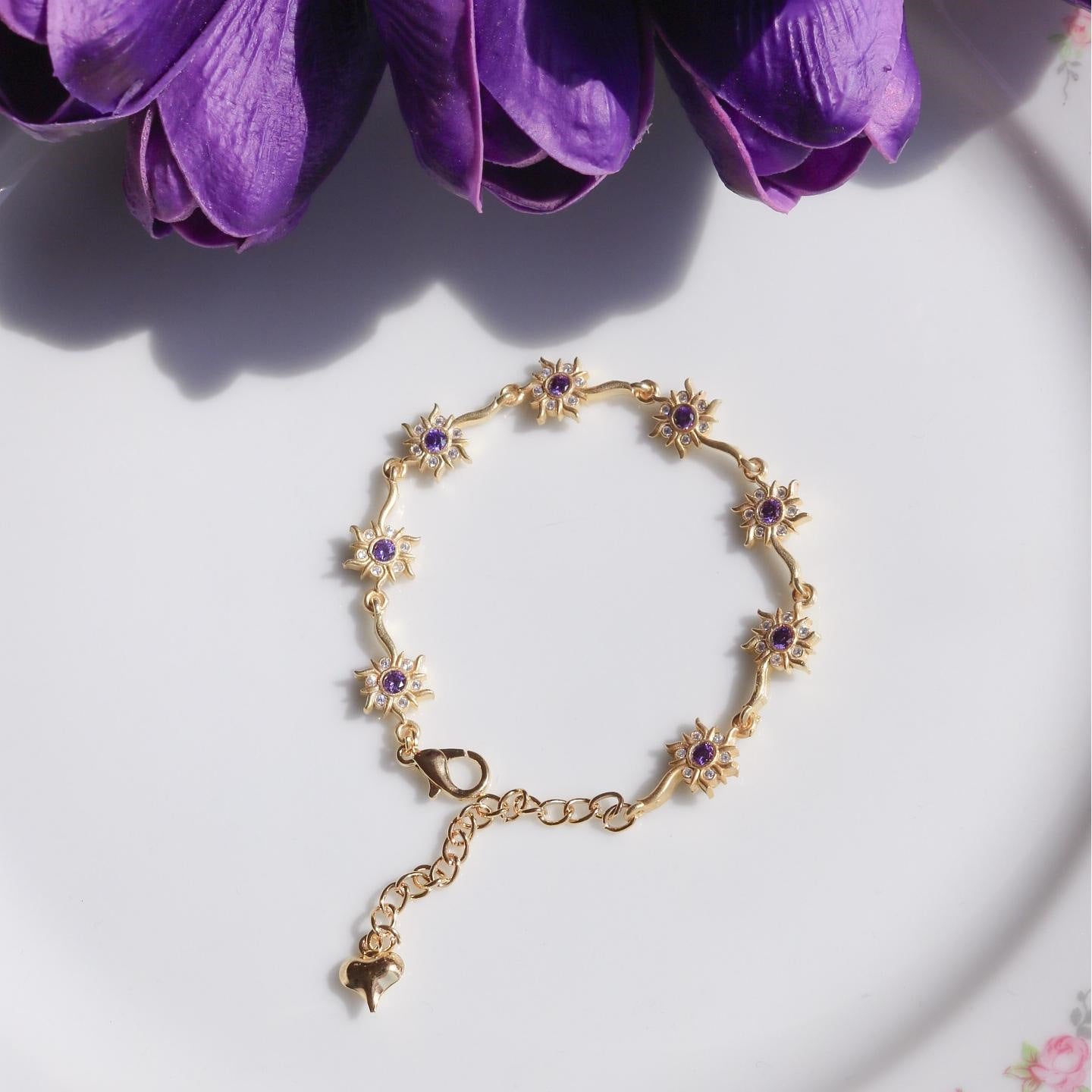 Women's Cute Purple Sunflower Princess Special Interest Bracelets