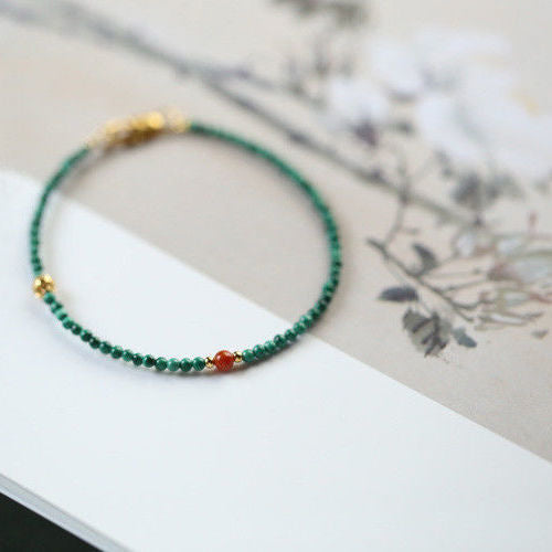 Broadcast Malachite Red Agate Fashion Fresh Bracelets