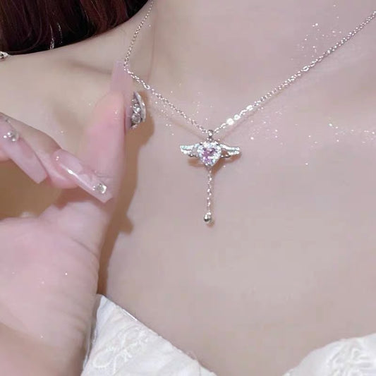 Cupid Heart Sterling Sier Female Sweet Necklaces