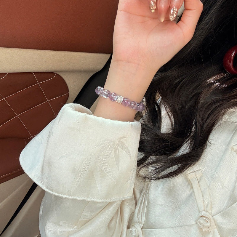 Women's Grape Sparkling Water Natural Purple Asse Crystal Simple Bracelets
