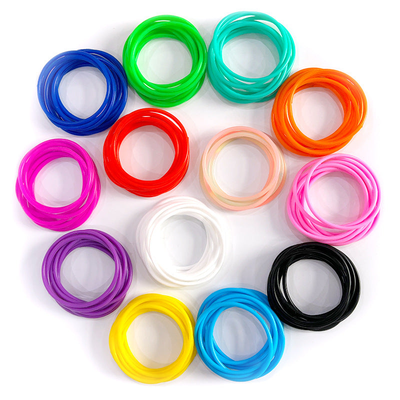Children's Rainbow Rubber Band Silicone Luminous Tie Bracelets