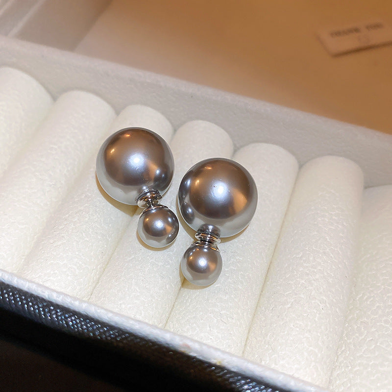 Needle Pearl Round Geometric Light Luxury Earrings