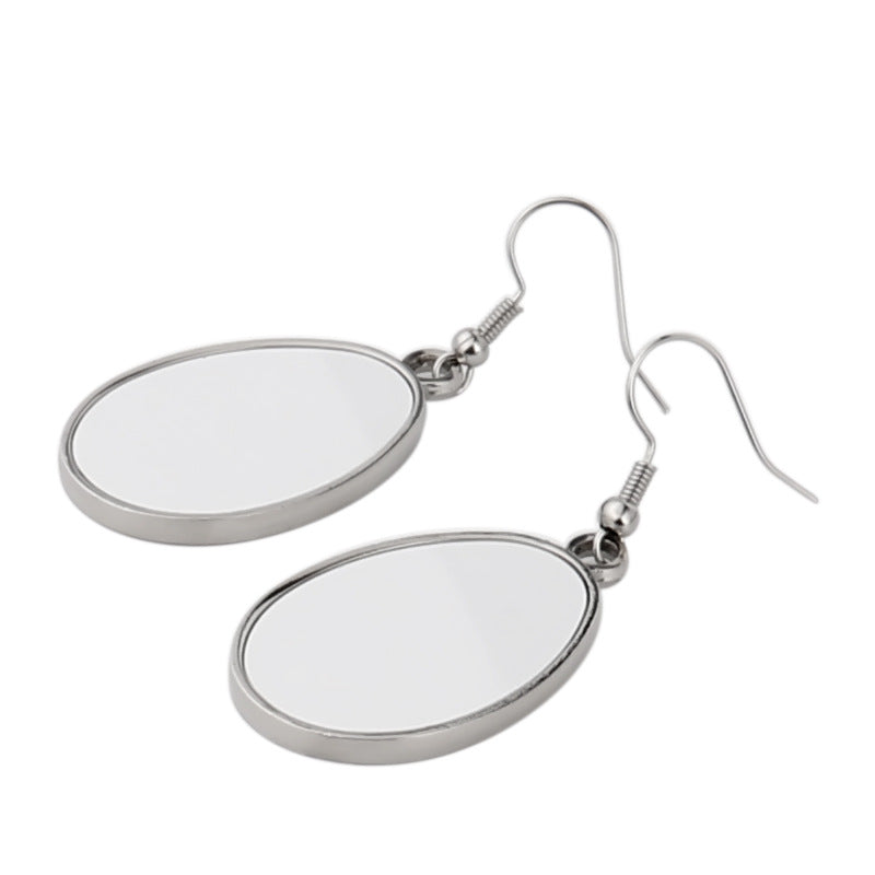 Heart-shaped Round Water Drop Triangle Square Blank Earrings