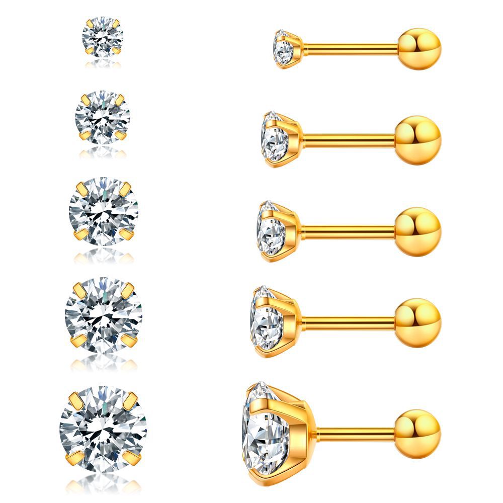 Fashion Zircon Personality Titanium Steel Claw Stud Earrings