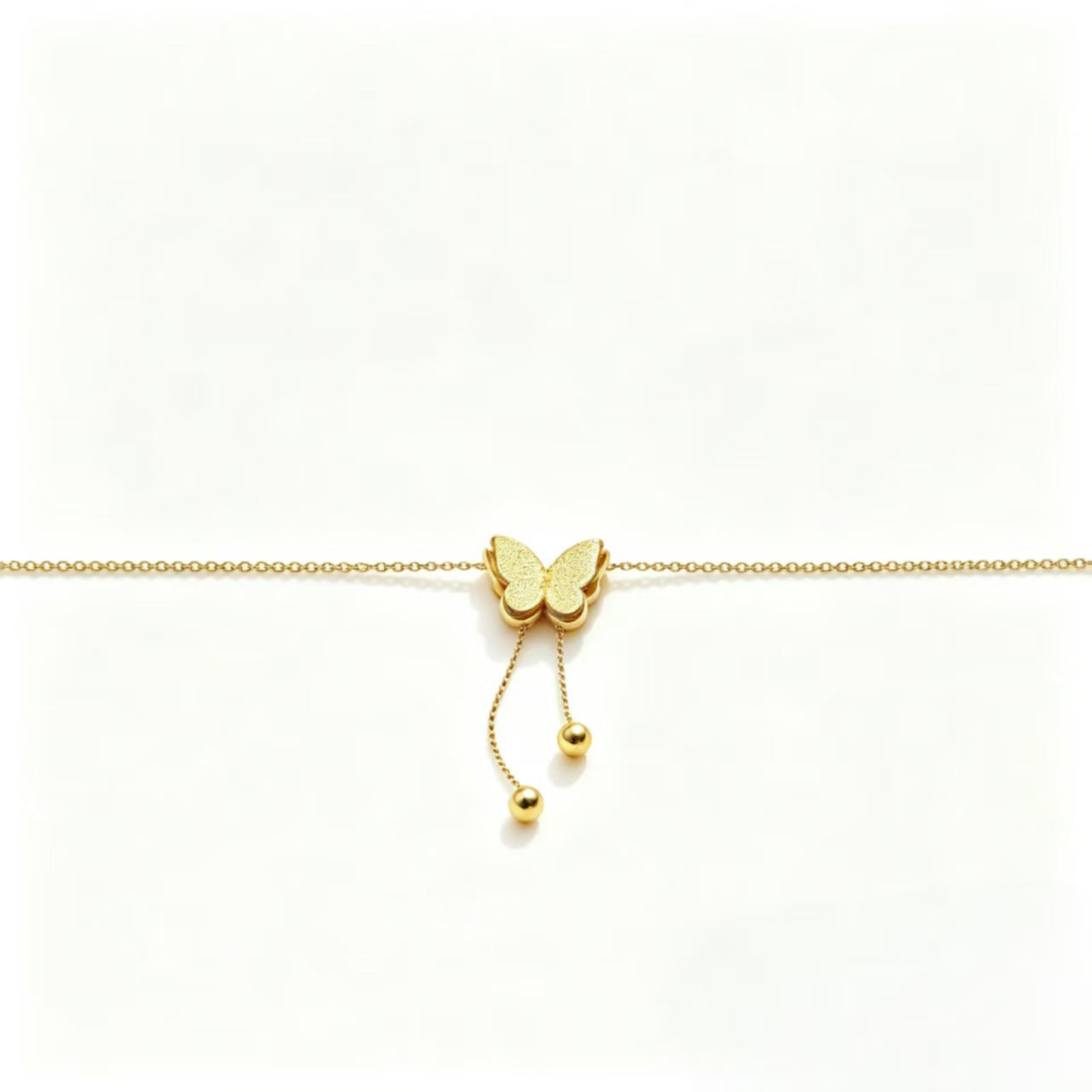 Luxury Simplicity Gold Pull Heart Butterfly Necklace