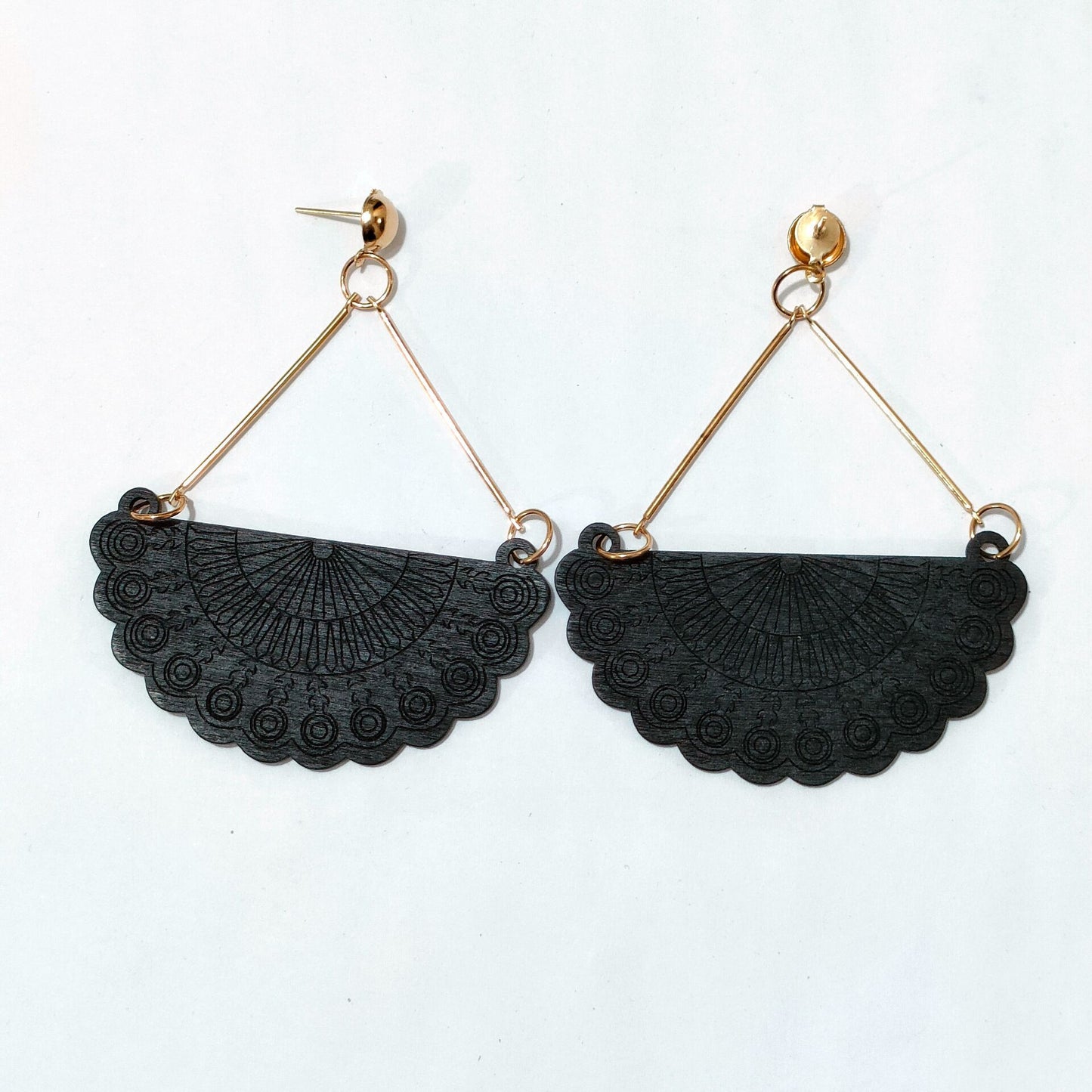 Geometric Printing Temperament Personality Trendy Exaggerated Ear Earrings