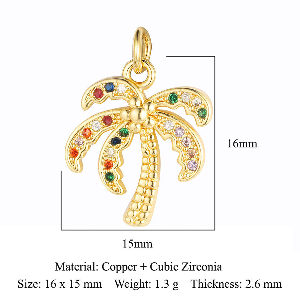 Tree Horseshoe Copper Zircon Snake Butterfly Pendants