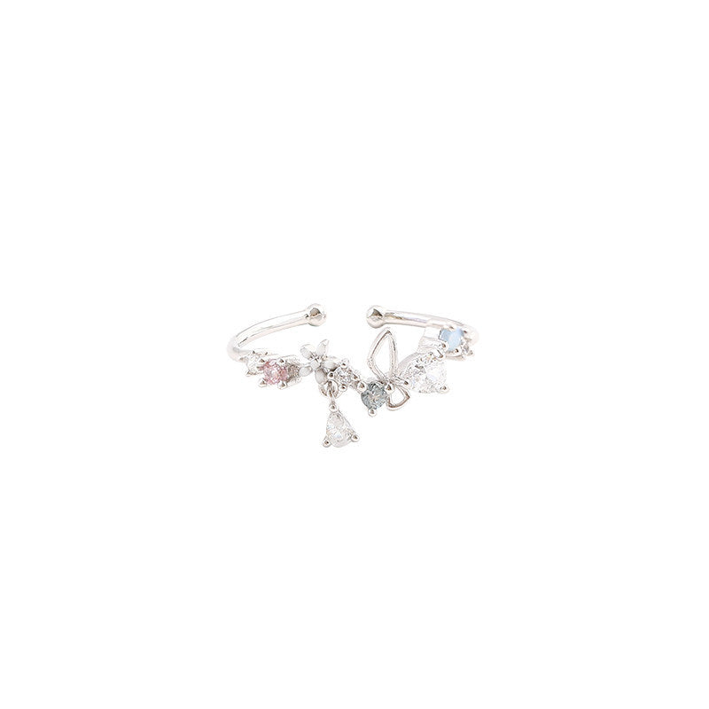 Of Butterfly Flower Female Korean Style Ring