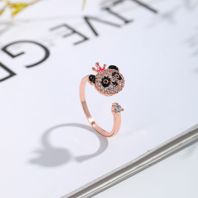 Panda Spinning Creative Opening Adjustable Index Finger Ring