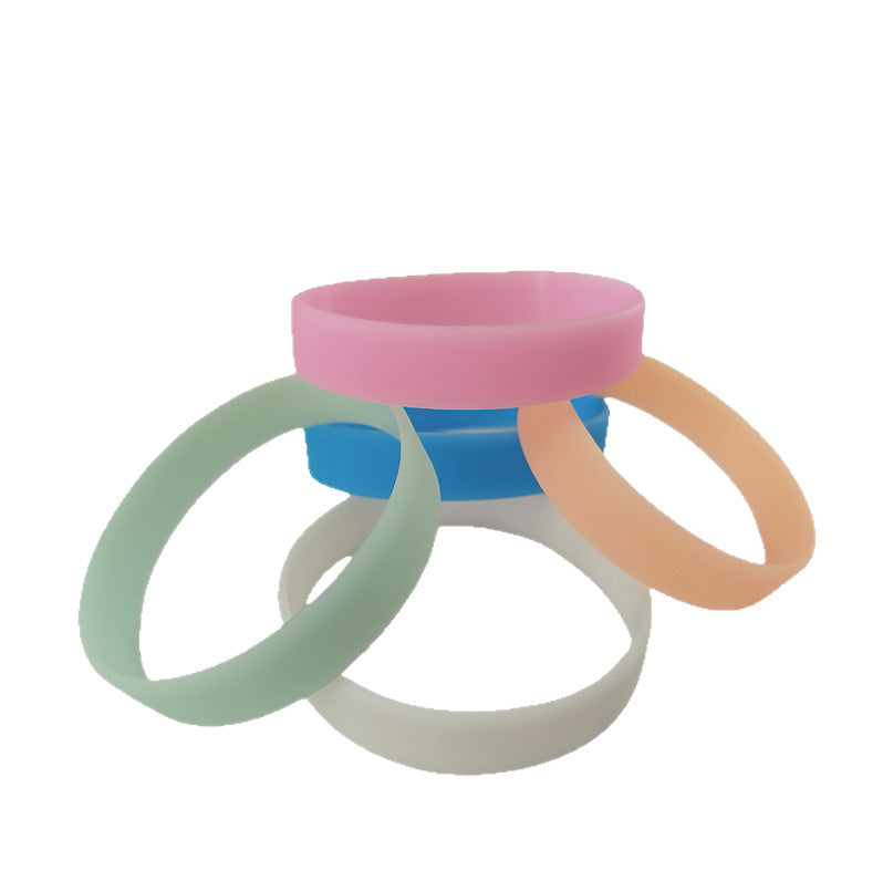 Silicone Solid Color Thermography Personality Lettering Laser Rubber Bracelets