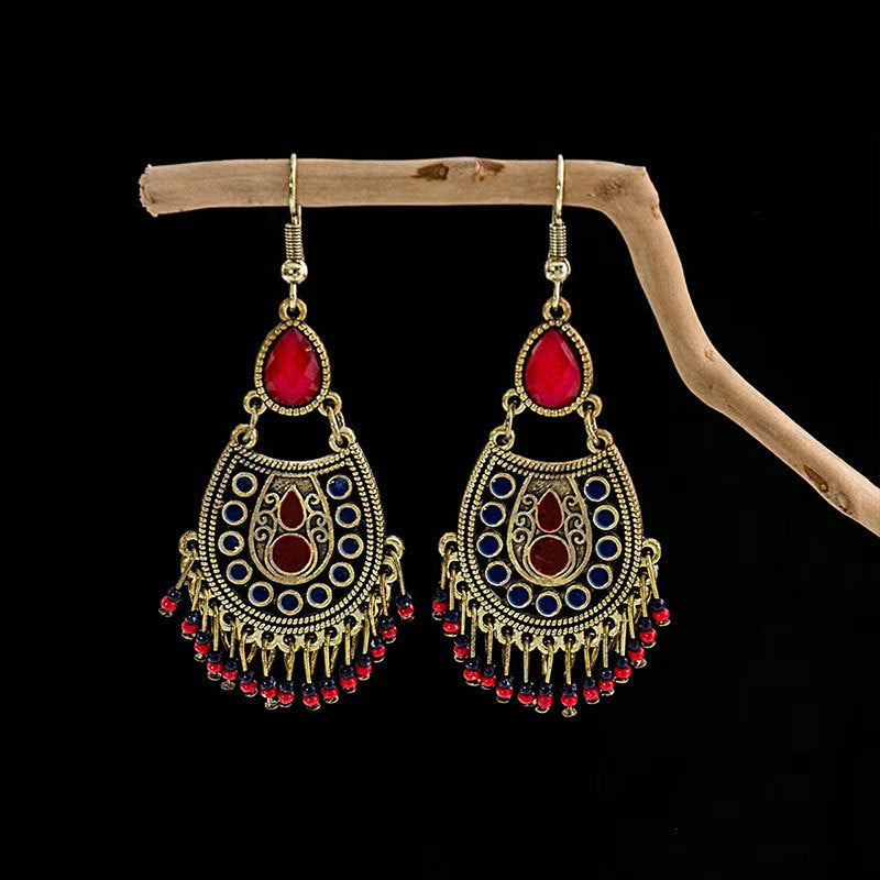 Ethnic Style Long Fringe Exotic Holiday Trip Earrings