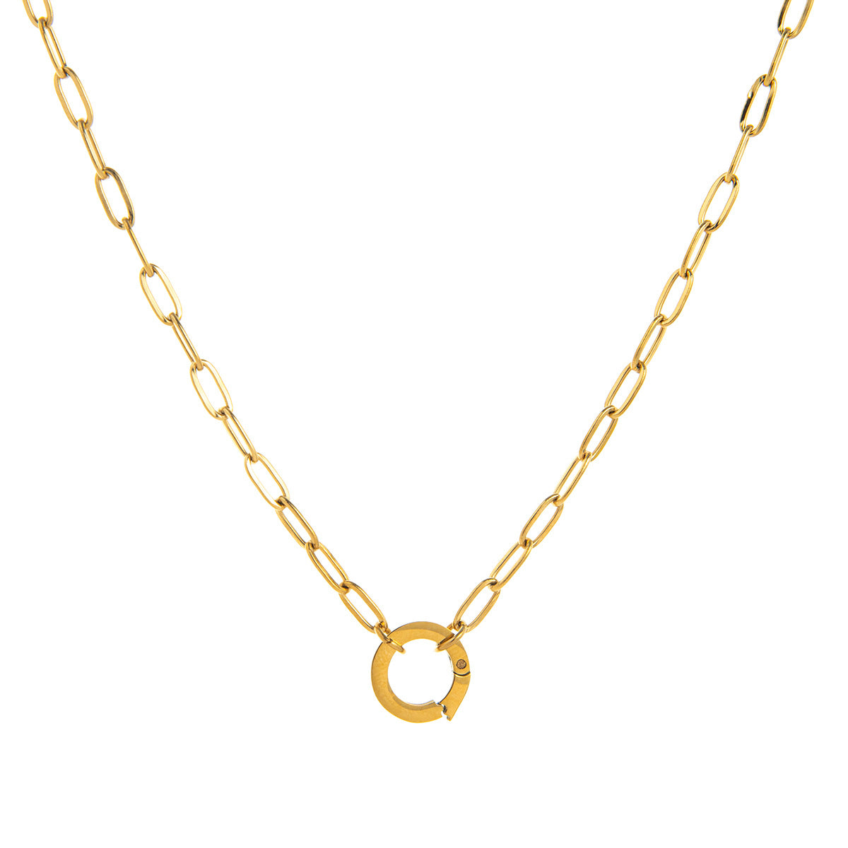 Stainless Steel Jeweled Furnace Vacuum Electroplating Necklaces