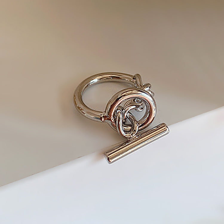 Women's & Men's Fashion Buckle Temperament Personality Trend Versatile Ring