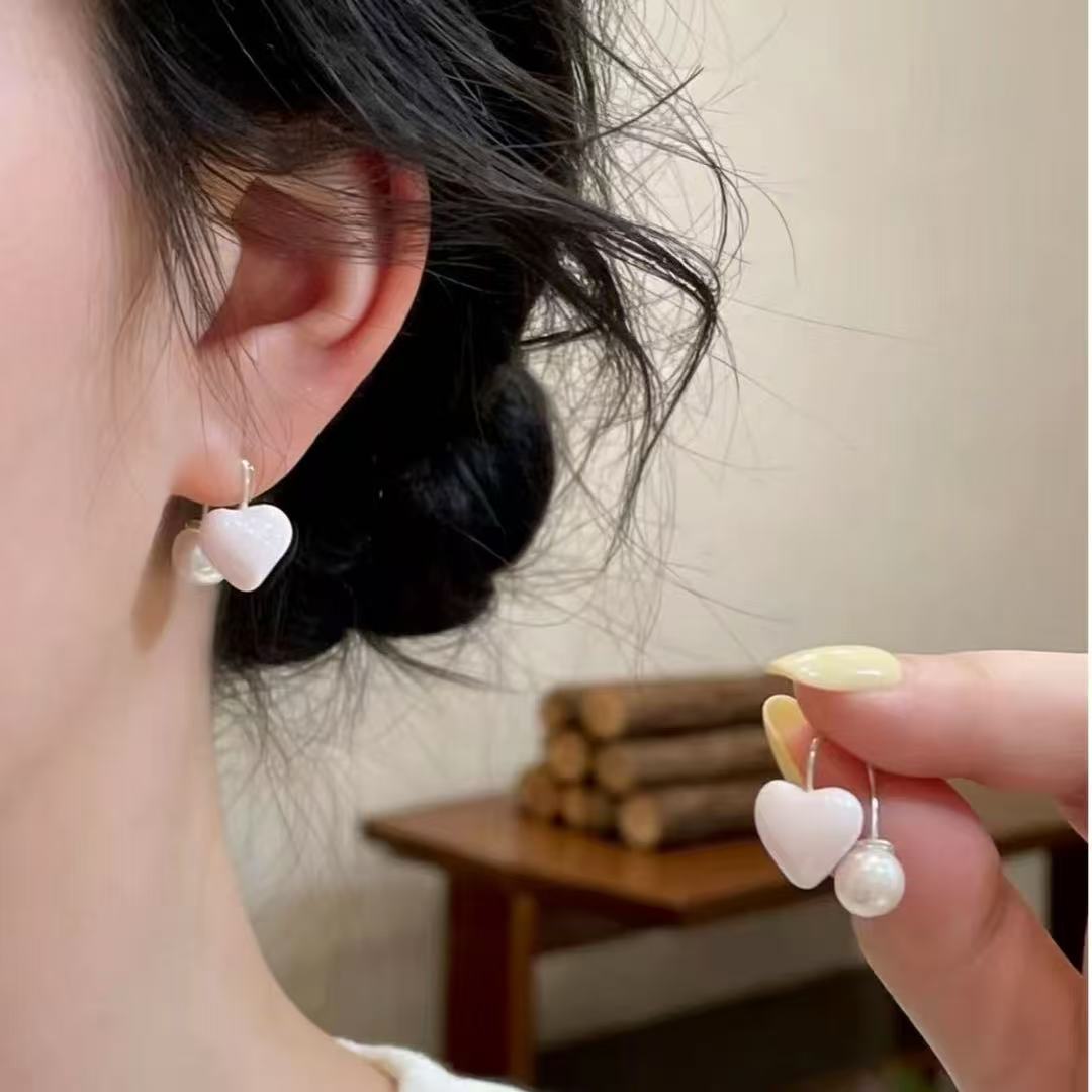 Red Love Beads Simple Affordable Luxury Fashion Elegant High-grade Earrings