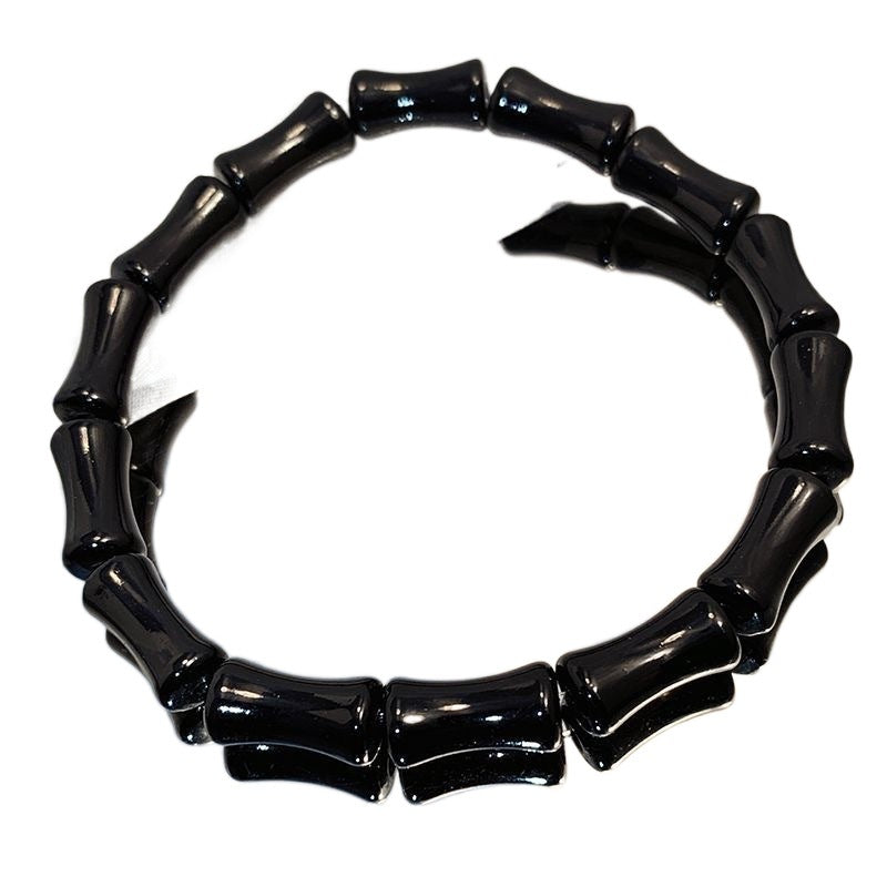 Women's & Men's Chinese Style Black Bamboo Double Layer Niche Personality Design Sense Bracelet