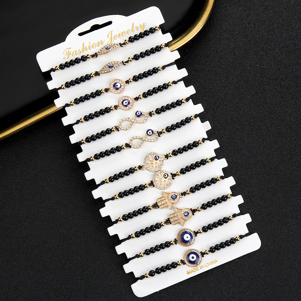 Blue Devil's Eye Trim Zircon Female Bracelet