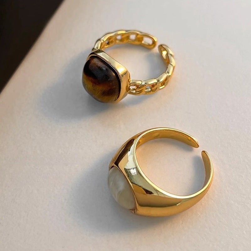 Open Retro Temperamental Minority Design Index Rings