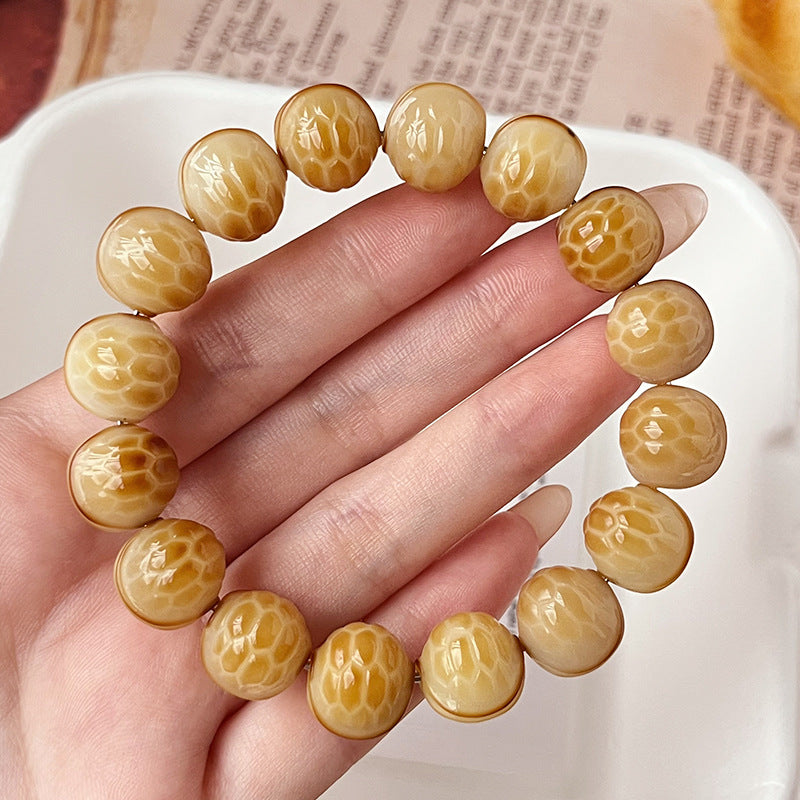 Bodhi Pliable Temperament Carved Plate Playing Fingertip Hand Toy Decompression Bracelet