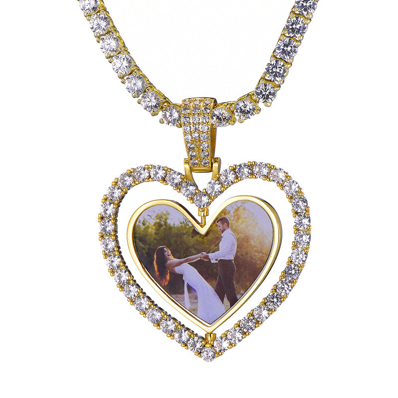 Stylish Trendy Ornament Love Frame Replaceable Pendants