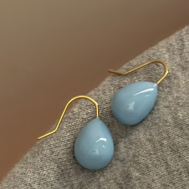 Women's French Style Colorful Oil Water Drop Light Luxury Minority Temperament Earrings