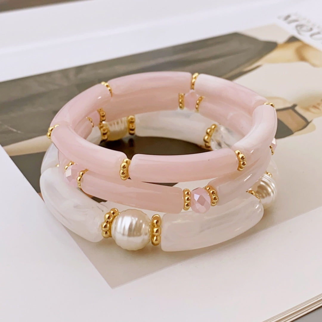 Fashion Simple Acrylic Beaded Ladies Elbow Bracelets