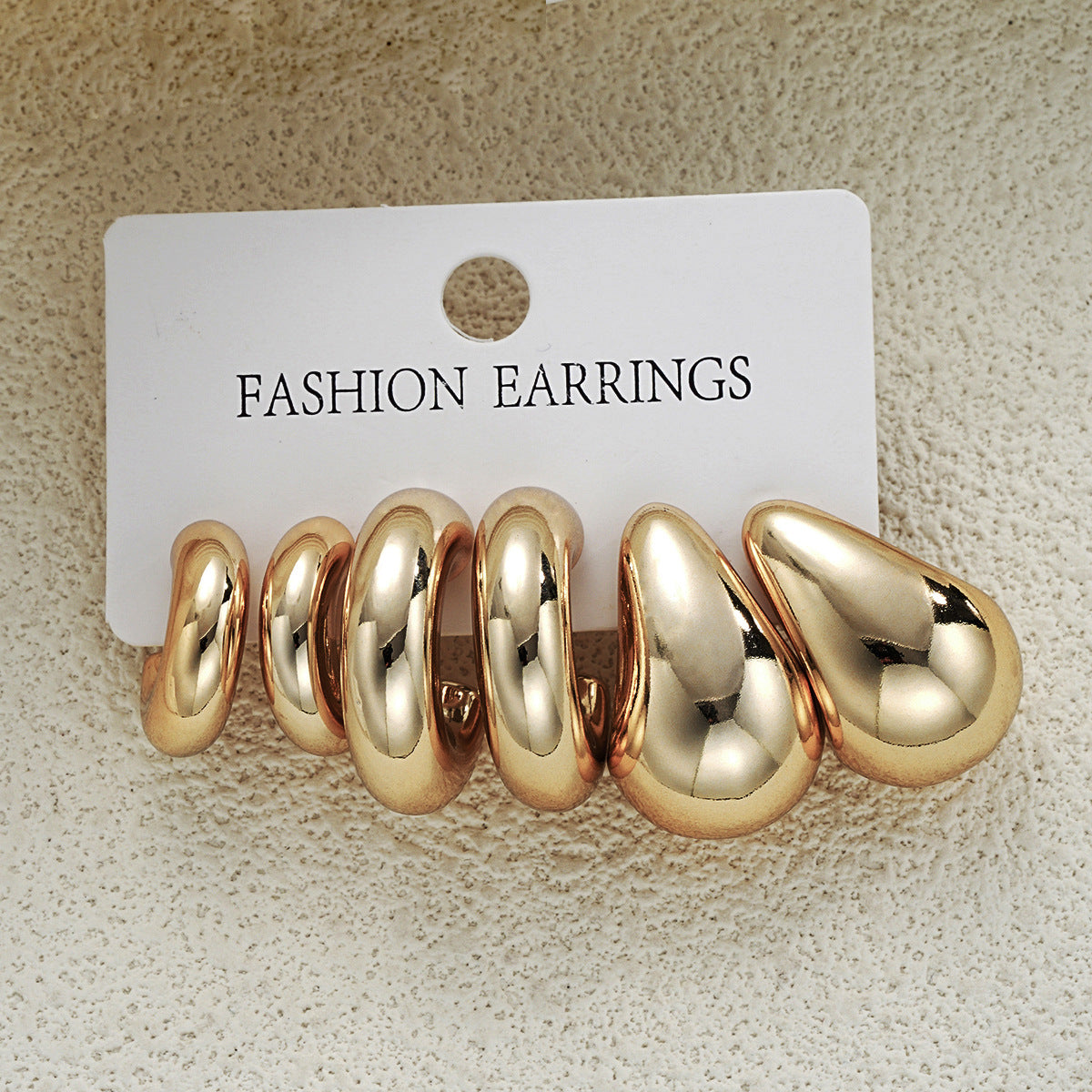 Gold Metal Creative Retro Simple Beanie Earrings